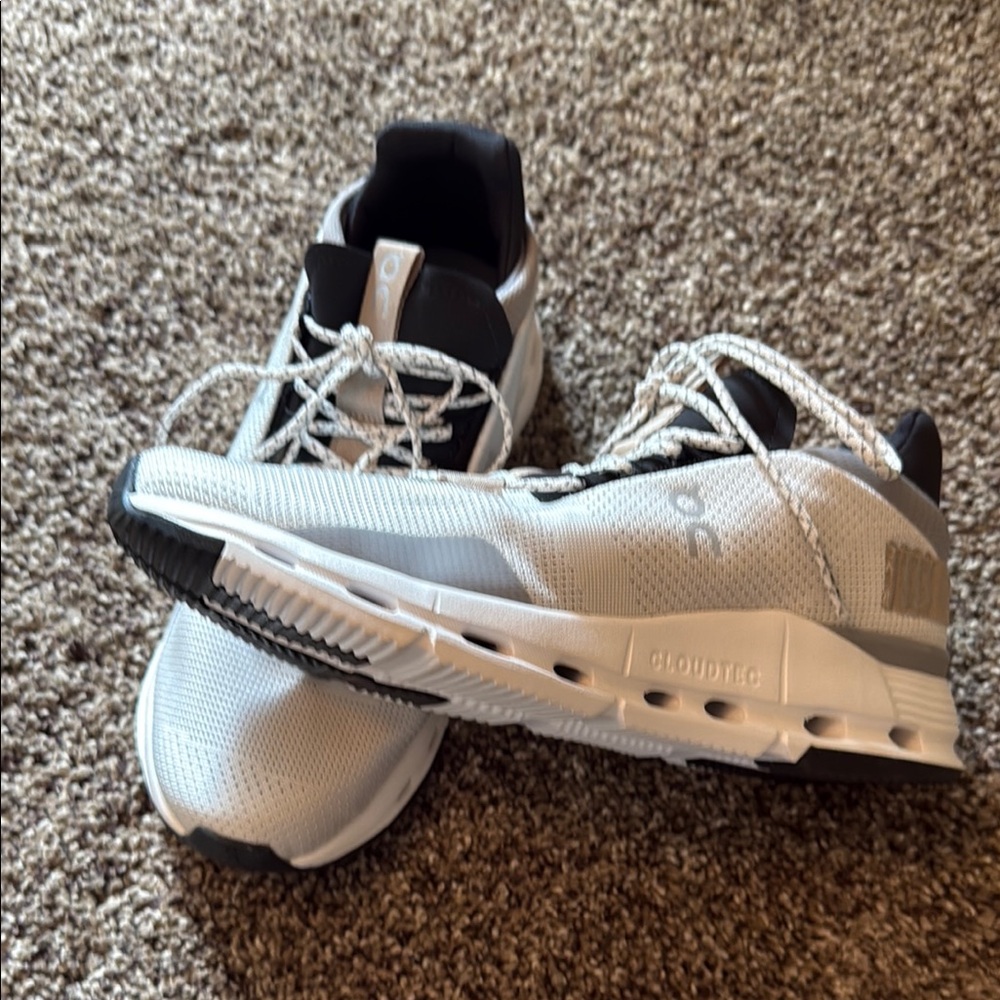 On Running White and Black Athletic Shoes Performance